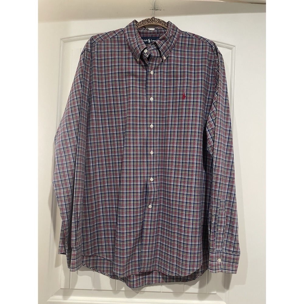 Polo Ralph Lauren Plaid Long Sleeve‎ Button Down Shirt Mens Size XL
